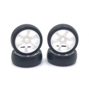 4 Pcs Dur En Plastique Drift Pneu Pneu Roue Compatible Wltoys 284131 1/28 RC Voiture - Neuf