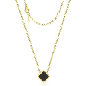 Collier Tr&egrave;fle &Agrave; Quatre Feuilles Pour Femmes, Pendentif Tr&egrave;fle Chanceux, Collier Hypoallerg&eacute;nique Plaqu&eacute; Or 18k, Ensemble De Bijoux Tr&egrave;fle &Agrave; Quatre Feuilles En Acier Inoxydable, Parfait Pour Les - Neuf