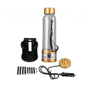 HJLIAN Bouilloire electrique pour voiture 12 V 24 V, transparente, grande capacite, portable, multifonction, 280 ml, doree - Neuf