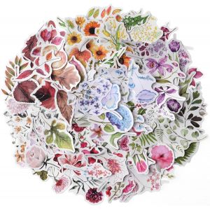 Tianyi-Risypisy 240pcs Vintage Autocollants, Couleur Chaude Floraux Diy Décoratifs Stickers, Divers Autocollants De Scrapbooking En Forme Spéciale Pour Bullet Journal, Boîte À Bijoux, Arts Crafts, En - Neuf