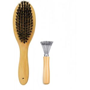Brosse Pour Chien Avec Poils Naturels,&Eacute;trille De Toilettage Pour Poils Courts,Brosse Pour Chiens Et Chats Avec Nettoyant - Neuf