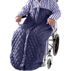 Couverture chauffante pour fauteuil roulant, l&eacute;g&egrave;re avec fermeture &eacute;clair, couverture chauffante douillette pour le bas du corps pour les personnes &acirc;g&eacute;es (bleu) - Neuf