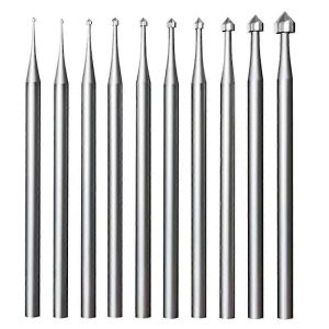 10 Pcs Bijoux R&eacute;glage Bavure - 3/32inch Tige Pierre R&eacute;glage Fraises Cylindre - Forme C&ocirc;ne Lapidaire Outils De Fabrication - Neuf