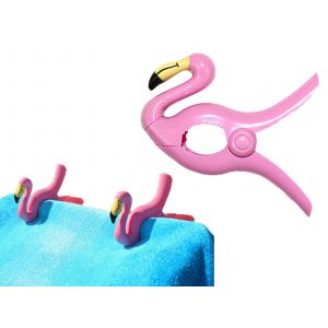 Pince &agrave; serviette de plage flamant rose, porte-serviettes portable pour chaises - Neuf