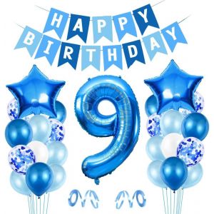 Ballon 13Er Anniversaire Bleu, Ballon 13 Déco Anniversaire, Ballon Feuille Happy Birthday, Ballon Géant Feuille Numéro 13, Ballon 13 Déco Anniversaire, Déco Anniversaire Garçon 13 An - Neuf