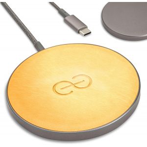 Eryi-Empower Magnetic Wireless Charger Pad - Compatible Avec Magsafe Pour Iphone 16/15/14/13/12 & Qi-Certified Devices - Premium Vegan Leather [Or] - Neuf