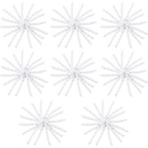 Kal-1 Bo&icirc;te De 8 Noeuds Blancs Pour Emballage Cadeau Petits Noeuds Boucl&eacute;s En Vrac De 10x10cm Pour Mariage Vacances Emballage Autocollant Noeuds En Ruban Torsad&eacute; Pour Cadeaux Accessoires Sacs &Agrave; Fri - Neuf