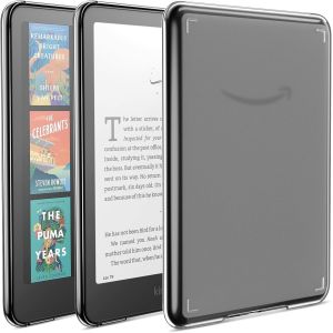 GUOP-Etui Pour Kindle Paperwhite 7"" (12Ème Génération-2024) Et Kindle Colorsoft Signature Edition 2024,Coque Arrière Transparente Ultra Fine Et Flexible En Pc Skin Bumper,Transparent - Neuf