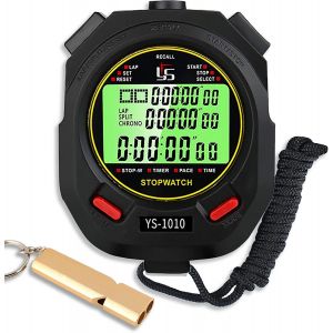 Jexnovashop-Chronom&egrave;tre Avec Sifflet,Chronometre Professionnel 60 M&eacute;moire Avec Fonction Muet Et Lumi&egrave;r Pour Sport - Neuf