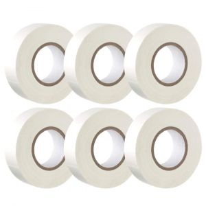 Ruban adhésif isolant électrique blanc-19 mm x 20 m-résistant,autocollant-protèger,regrouper,réparer des câbles-6 rouleaux - Neuf