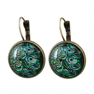 Boucles D'oreilles Style Retro, Bijou Antique, Plumes, Crochet D'oreille, Ornements D'oreilles Pour Femmes (Bronze) - Neuf