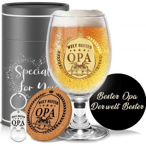 Verre À Bière Personnalisé-Cadeau Fête Des Pères,Anniversaire,Noël Pour Grand-Père,Papy,Papi-Idée E Pour Homme - Neuf