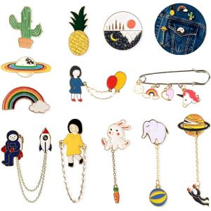 Kjdal-Broche De Dessin Animé,12 Broche En Métal,Épingles D'insigne Broche,Broche Pour Enfants,Ensemble De Broches,Broche Mignonne,Broche De Sac À Dos,Pour Les Vêtements,Sacs,Noël - Neuf