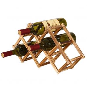2024 Nouveau Casier À Vin En Bois 3/6/10 Porte-Bouteilles Durable Pliable Pour Bar À Boissons Accessoires D'Étagère D'Affichage Pour Armoire De Bar De Cuisine À Domicile.6 Bottles. - Neuf