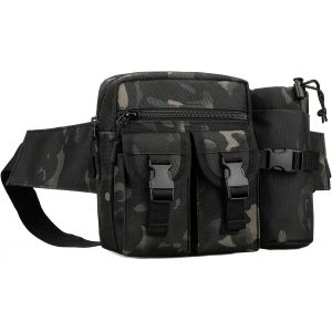 SJZG-Sac Banane Sacoche Ceinture Homme Femme Tactique Sacoche Militaire Avec Poche De Bouteille D'Eau Pour Travail Randonn&eacute;e Camping Voyage Cyclisme Escalade Chasse Trekking Excursion - Neuf