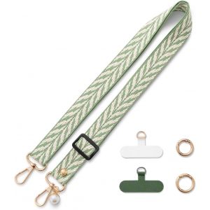 Cordon Telephone Portable Bandouliere Lani&egrave;re T&eacute;l&eacute;phone Laniere Phone Lanyard Attache Sangle Chaine Telephone Portable Vert Sauge[PPJ01260] - Neuf