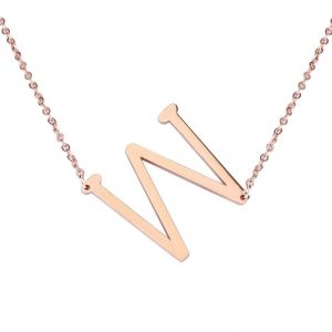 Colliers En Acier Inoxydable &Agrave; La Mode Avec Pendentif En Forme D'alphabet Or Rose W - Neuf