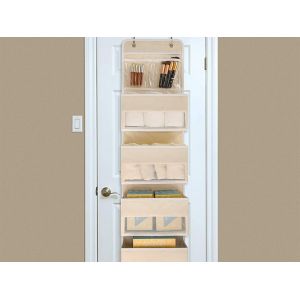 Organisateur de rangement suspendu &agrave; la porte, beige, 5 couches - Neuf