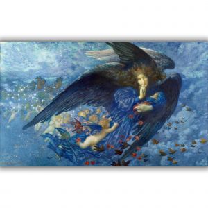 Nuit avec son train d'&eacute;toiles par Edward Robert Hughes Gicl&eacute;e Canvas Print (1912) 60 x 30 cm - Neuf