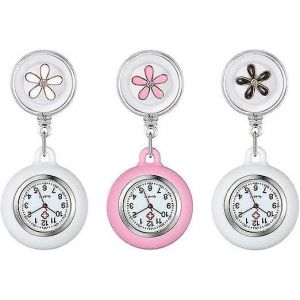 Montre &Agrave; Revers Pour Les Infirmi&egrave;res M&eacute;decins Clip-On Suspendu Infirmi&egrave;res Montres Mignon Feuilles Motif Silicone Couverture Badge - Neuf