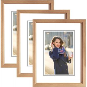 Fchhk-Lot De 3 Cadres Photo En Bois - 15 X 20 Cm - Simple - Art Déco - Pour Galerie Photo - Convient Pour Chambre À Coucher, Salon, Couloir - Neuf