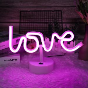 Led N&eacute;on Lumi&egrave;res, Enseigne Lumineuse Love Neon Sign, Neon D&eacute;corations Murales Veilleuse, Usb/&Agrave; Piles Panneau N&eacute;on, Pour Chambre,Salle De Jeux, D&eacute;coration De F&ecirc;te De Bar, Anniversaire Cadeau - Neuf