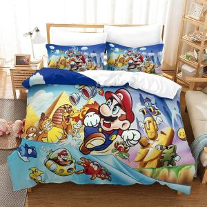 Ensembles De Housse De Couette Super Mario Ensemble De Literie Avec Fermeture &iquest;&iquest;Clair Pour Enfants Adolescents Pi&iquest;&iquest;Ces Housse De Couette Douce Pour La - Neuf