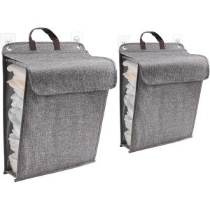 CHECARZHN--NO1-Lot De 2 Paniers À Linge, Paniers De Rangement Moyens Et Grands, Paniers À Linge Pliables À Suspendre, Panier À Linge Sale Pour Chambre À Coucher, Buanderie, Salle De Bain, Gris - Neuf