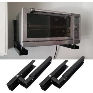 Support Mural Noir Pour Four À Micro-Ondes, Extensible Et Pliable, Compatible Avec Tous Les Fours À Micro-Ondes - Neuf