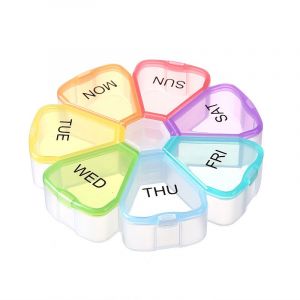 Maison 7 Compartiment Portable Boîte De Médicaments, Portable En Plastique Scellés, Boîte De Médicaments, Coloré - Neuf