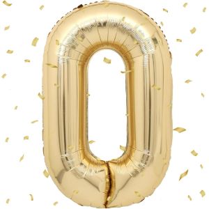 CAUC-Ballon Chiffre 0,Ballons 0 an Or L&eacute;ger,Ballons 0 Ans Anniversaire Numero 0 H&eacute;lium Ballons,101cm Chiffre 0 Decoration Pour Gar&ccedil;ons Filles Anniversaire F&ecirc;te - Neuf