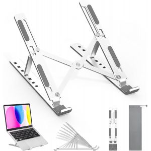 Support Ordinateur Portable En Aluminium Support Pc Portable Avec 7 Niveaux R&eacute;glables Silicone Antid&eacute;rapant, Compatible Macbook, Lenovo, Hp Et Autres Laptops/Tablettes 10&iquest; &Agrave; 17.3&iquest; - Neuf
