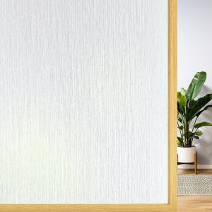 Film Fenêtre Anti Regard 44.3 x 200 cm, Dépoli Film Occultant Fenêtre Electrostatique Non Adhesif Protection UV Brise vue Fenetre pour Maison Bureau Salle de Bain Cuisine, Motif de Fils de Pluie - Neuf
