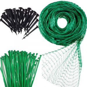 2x5m Anti Oiseau De Compensation Pour Le Jardin Potager, Poulailler Avec 50 Attaches De Câble Et Enjeux 10 - Neuf