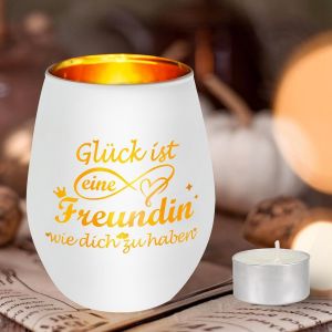Kalanka-Cadeaux Pour Votre Meilleure Amie, Photophore Porte-Bonheur En Verre Avec Gravure - Photophore Avec Bougie - Cadeau D'anniversaire Personnalisé - Neuf