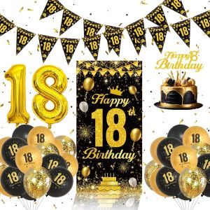 AYUHR-Kit Decoration Anniversaire 30 Ans - Ballons Anniversaire Noir Et Or, Banderole Joyeux Anniversaire 30 Ans, Deco Gateau Anniversaire, Ballon 30 Ans Anniversaire, 30 Ans Anniversaire Femme Homme - Neuf