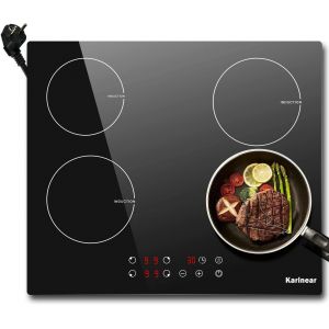 CHECARZHN--NO1-Plaque À Induction 4 Foyers Avec Pr , 4 Feux Encastrable, Table De Cuisson Avec Commande Tactile, Sécurité Enfant, Minuterie, Plaque De Cuisson Electrique 3500W - Neuf
