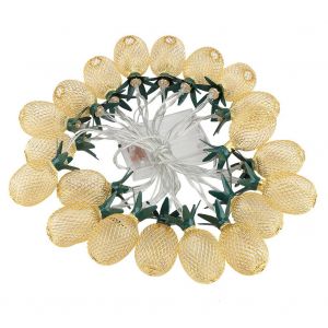 Hjlian Guirlande Lumineuse Led En Metal Creux En Forme D'ananas, Alimentee Par Piles, Ideale Pour Une Fete, Un Mariage Ou Un Jardin, 20 Led - Neuf