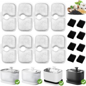 Chenquansarl-Lot De 8 Filtres De Rechange Pour Fontaine À Eau Petlibro 2,5 L Plwf005/Plwf115, Filtres De Fontaine À Eau Petlibro Avec 8 Éponges Pré-Filtrantes - Neuf