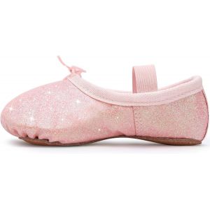 Utigh-Chaussures De Ballet Pour Fille - Paillettes - Chaussures De Danse - En Cuir - Semelle Complète - Pour Enfants Et Tout-Petits - Pour La Danse, La Performance, La Gymnastique - Neuf