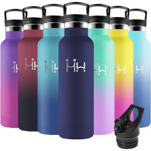 Gourde Isotherme, 750ml Anti-Fuite, Gourde Paille, Poignée De Transport, Bouteille Isotherme, Anti-Fuite, Gourde Inox, Gourde Avec Paille Pour Sport, Gym, Voyage, École, Camping, Bleu Foncé - Neuf