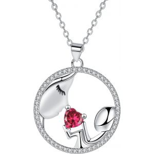 Kal-Collier Pour Femme Fille Argent Sterling 925 Bijoux Pendentif Colliers Cadeau De Noël Original Femmes Filles Mère S?urs, Réglable (45+5cm) - Neuf
