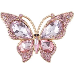 Kal-1 Bo&icirc;te De Porte Cl&eacute;s En Strass Accessoires En Forme De Papillon Alliage M&eacute;tallique Dor&eacute; Cristal Violet Diamant Cabochon En Forme De Papillon Breloques Pour Bricolage Artisanat Sac &Agrave; Dos - Neuf