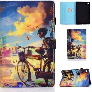 Étui Coque Pour Samsung Galaxy Tab A8 10,5 Pouces 2022 2021 Sm-X200/ X205/ X207 Housse Étui De Protection Avec Veille/Réveil Automatique Pour Samsung Galaxy Tab A8 2022/2021, Vélo Garçon - Neuf