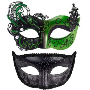 2 Pi&egrave;ces V&eacute;nitien Masque Femme Homme Masque De Mascarade V&eacute;nitien Masque Mascarade Bal Masqu&eacute; Pour Couple Les Yeux Pour Halloween Mascarade Carnaval.[J155] - Neuf