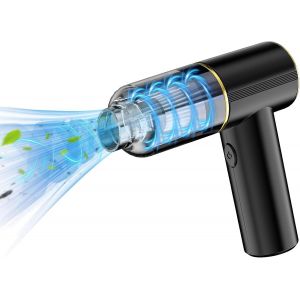 Aspirateur de Voiture, Mini Aspirateur &agrave; Main sans Fil 4 en 1 16 000PA avec Aspiration, Soufflage, Gonflable, Puissant, pour Voiture, Animaux, Maison, Voiture - Neuf