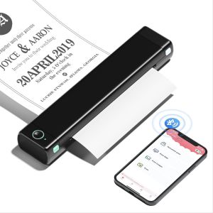 CHECARZHN--NO1-M08F Imprimante Portable, Imprimante Thermique A4 Sans Encre, Compatible Avec Les Bluetooth Avec Smartphone, Usb Avec Tablette/Mac, Noir - Neuf