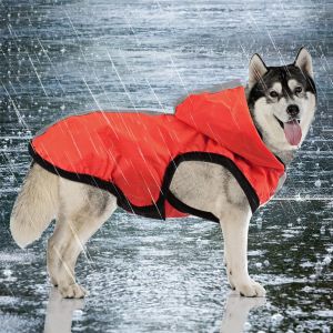 Imperméable Imperméable Pour Chien 2 En 1,Combinaison Légère Pour Animaux De Compagnie Chien À Capuche Poncho De Pluie Respirant À Couverture Intégrale Pour Petits Chiens De Taille Moyenne Rouge - Neuf