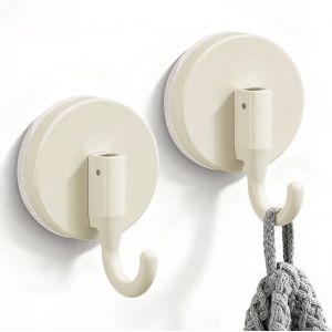 Crochet 2 Pi&egrave;ces Crochet Ventouse Sans Percage Puissante Blanc Porte Manteau Ventouse Accroche Serviette Pour Salle De Bain, Porte En Verre, Carreaux - Neuf