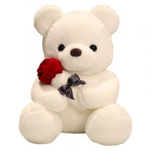 Peluche ours en peluche rose, adorable et douce, poup&eacute;e cr&eacute;ative, machine &agrave; attraper, cadeau de Saint-Valentin-Blanc - Neuf